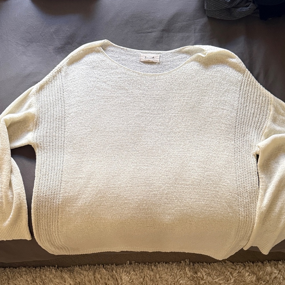 BE COOL Textured Cream Knit Top